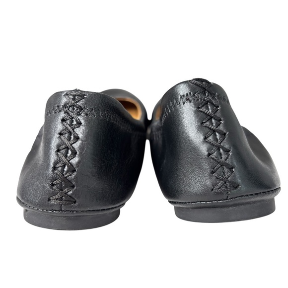 Lucky Brand Emmie Ballet Flats Black Size 8 Buttery Soft Leather Comfort Shoe - Picture 3 of 9